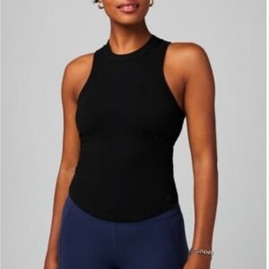 NIB Fabletics Midnight Black Racerback Tank With Built-In Bra